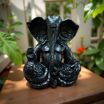 swaroopa Ganesh murti Showpiece Decorative Showpiece  -  9 cm(Polyresin, Multicolor)
