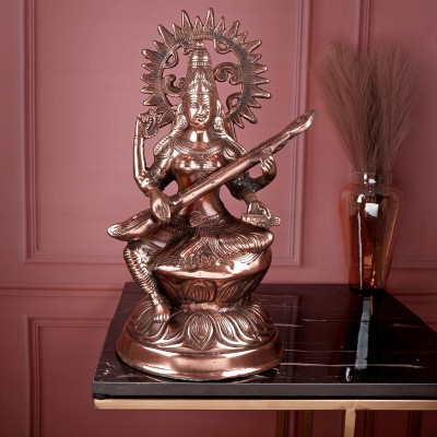 jy JY Goddess Laxmi God Idol | For Home Décor in Gun Metal |Copper Colour - 42cm Decorative Showpiece  -  42 cm(Aluminium, Copper)