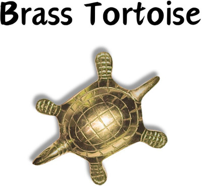 vastu vardan Brass Small Turtle With Yantra | Weight -130 Gram Approx | Turtle for Good Luck Decorative Showpiece  -  3.5 cm(Brass, Gold)