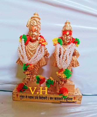 GARGICO Vitthal Rukmini God Murt-1P Decorative Showpiece  -  10 cm(Polyresin, Gold)