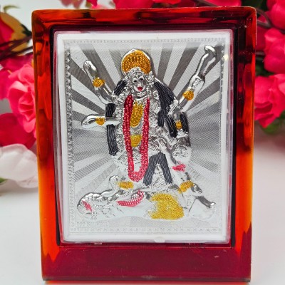 Parasmoni Silver Plated Kali maa Photo Frame with Silver Work| god Photo Frame (Pack of 1) Decorative Showpiece  -  11 cm(Silver Plated, Silver)