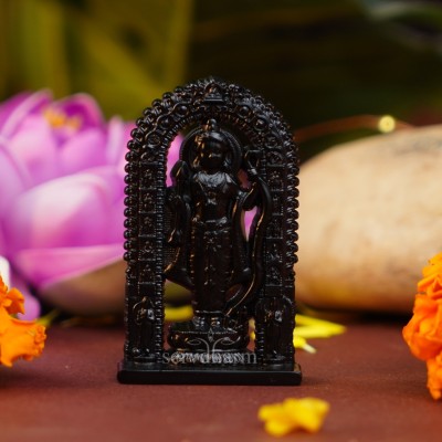 ServDharm Ram Lalla Idol Murti Statue Shree Ram Lala Ayodhya for Gift Home Temple Pooja Decorative Showpiece  -  7 cm(Metal, Black)