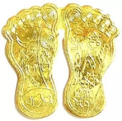 ojus fashion Golden Laxmi Charan Paduka for Diwali Pooja Decorative Showpiece  -  3 cm(Brass, Gold)