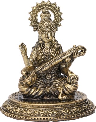 Kalarambh Brass Saraswati Maa Decorative Showpiece  -  9.39 cm(Brass, Yellow)