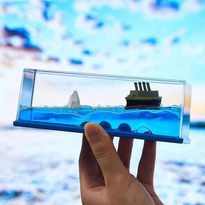 TINUMS Titanic Wave Cruise Ship,Car Dashboard Decorative Showpiece/ Decorative Showpiece  -  15.2 cm(Plastic, Light Blue)