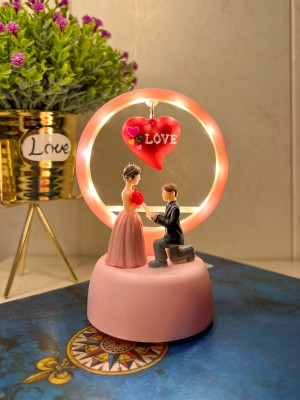 Elegant Lifestyle Unique Light Gift for Couples, Engagement Wedding Anniversary Romantic Birthday Decorative Showpiece  -  14 cm(Polyresin, Fiber, Pink)