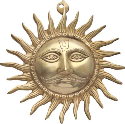 vastu vardan Vastu Brass Sun |Surya Dev For Health |Connection And Vastu Remedy (Pack of 1) Decorative Showpiece  -  1 cm(Brass, Gold)
