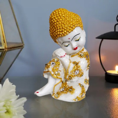 MARINER'S CREATION baby buddha statue for home decor and gift Decorative Showpiece  -  18 cm(Resin, White)