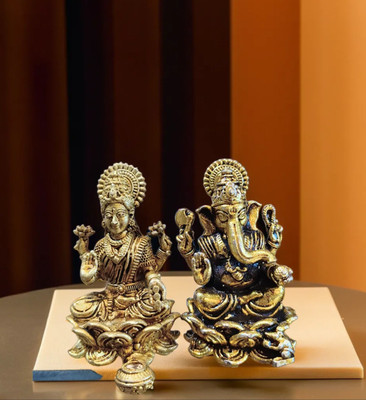 SANKALAN CREATIONS Beautifull Laxmi Ganesh Decorative Showpiece  -  4 cm(Resin, Gold)