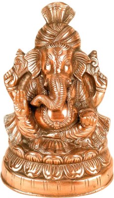 Apkamart Ganesh ji Statue- 14 inch(Color- Copper) Decorative Showpiece  -  35 cm(Metal, Brown)