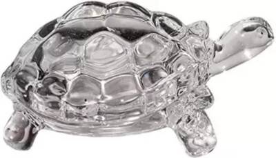 mark india Vastu Feng Shui Turtle Tortoise glass, Kachua for Good Luck Decorative Showpiece Decorative Showpiece  -  13 cm