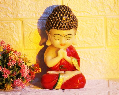 BECKON VENTURE Handcrafted Religious Idols of Meditating Baby Monk laughing Buddha Statue big size For Home Decor|Meditating Monk Buddha Idols| home decor Showpieces |table decorations items|Relaxing Buddha Statues in Religios Idols & Spiritual & Festive Decor |handicraft items| decorative items for