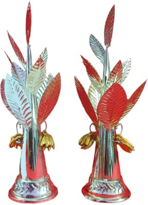 Puja Celebrations German Silver Banana Tree Pair Decorative Showpiece  -  25 cm(Silver Plated, Silver)