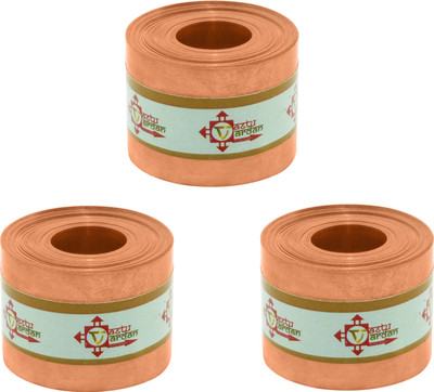 vastu vardan Copper Strip For Vastu Remedy {8 Feet, 25 MM Width, 0.3 MM Thickness}{Pack-3} Decorative Showpiece  -  11 cm(Metal, Red)