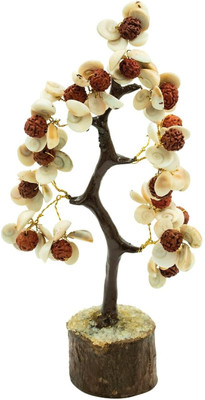 vastu vardan Vastu Crystal Gomti Chakra With Rudraksha Crystal Gemstones 100 Beads Tree Decorative Showpiece  -  19 cm(Stone, Clear)
