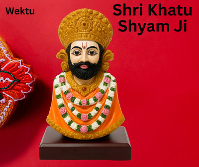 WEKTU Shri Khatu Shyam Ji/Polyresin/Car/Religious/1PC/17 Decorative Showpiece  -  10 cm(Polyresin, White)