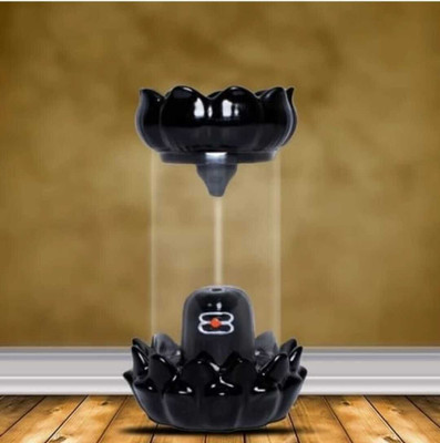 VE AND YOU Shivling in Glass Smoke Fountain With 10 Scented Cones Decorative Showpiece  -  22 cm(Crystal, White, Black)