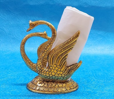 DARIDRA BHANJAN Orginal Napkin Holder Duck | Decorative Showpiece Tissue Paper Holder Decorative Showpiece  -  12 cm(Brass, Gold)