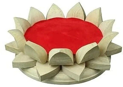 SHREE VISHVAKARMA Wooden Lotus Kamal Aasan Pooja Room Art Design for Mandir Decorative Showpiece Decorative Showpiece  -  8 cm(Wood, Brown)