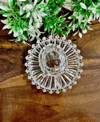 Lokpunyah Collections Crystal Turtle, tortoise / kachua with plate perfect for home decor/Office Decorative Showpiece  -  5 cm(Crystal, Clear)