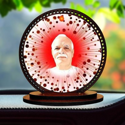 GiftzLane Lord Om Shanti Dashboard idol for Car and Home Decorative Showpiece  -  3 cm(Wood, Multicolor)