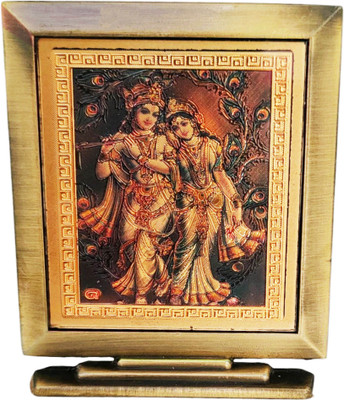 M Men Style Radha Krishna Car Dashboard Idols Figurine Showpiece Decorative Showpiece  -  7.5 cm(Metal, Green)