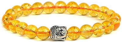 Jianli Gems Natural Citrine Bracelet with Buddha Head 8 MM for Reiki Healing Stone Decorative Showpiece  -  0.8 cm(Stone, Yellow)