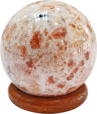 Shubhanjali Sunstone Sphere Ball Healing Crystals 45mm Polished Sphere 150-200 Gm Decorative Showpiece  -  4.5 cm(Stone, Orange)