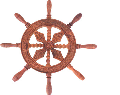 Handicraft SHEESHAM WOOD WELL CARVED WELL DECOR FOR WALL Decorative Showpiece  -  38 cm(Wood, Brown)