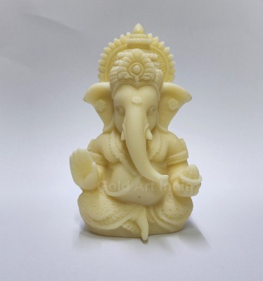 Gold Art India 3D Ganesha idol for car dashboard/Home/Office Shelves/Diwali/Gifting /3.5 inches Decorative Showpiece  -  9 cm(Polyresin, Terracotta, Clear)