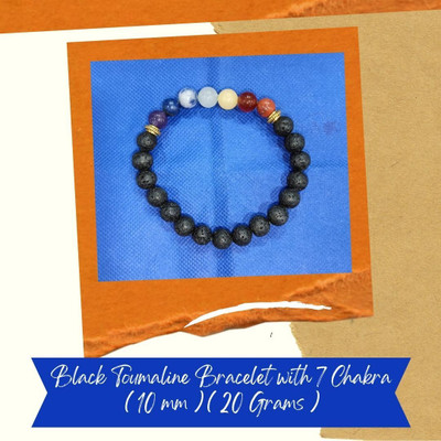 VSP VASTU SAMADHAN VSP VASTU SAMADHAN - BLACK TOURMALINE WITH 7 CHAKRA Decorative Showpiece  -  10 cm(Crystal, Multicolor)