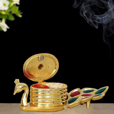 Kitlyn Kumkum Holder/ Kumkum dani / Sindoor dani for Gifting, Pooja Decorative Showpiece  -  3 cm(Metal, Gold)