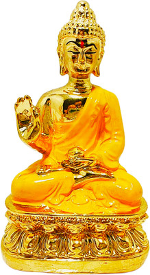 creative bajjar 3 Inch Gold Plated Buddha Idol Statue for Home Decorative Showpiece  -  8 cm(Gold Plated, Gold)