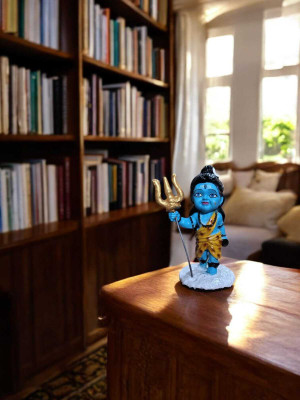 KE Gifting Baal Shiv JI Cute Littel Status Murti for Home Temple,Car Dashboard(Blue) Decorative Showpiece  -  11 cm(Polyresin, Blue)