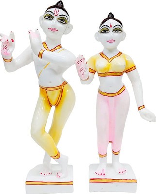 krishnagallery1 Iskon Radha Krishan Pure Brass Statue Murti Krishan Decorative Showpiece  -  30 cm(Marble, Multicolor)