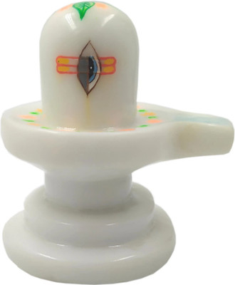shinde exports marble shivling Decorative Showpiece  -  10 cm(Marble, White)