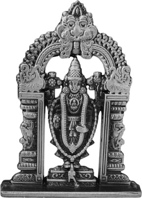 Shiv Jagdamba Tirupati Balaji Idol for Car Dashboard & Home Temple Elegance Decorative Showpiece  -  6 cm(Metal, Grey)