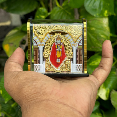 Saichha Gifts Shirdi Saibaba car dashboard idol Decorative Showpiece  -  7.5 cm(Plastic, Brass, Multicolor)