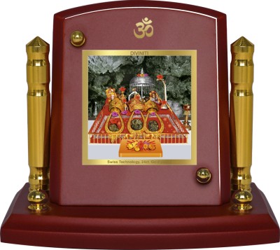 DIVINITI Mata Ka Darbar Photo Frame Car Dashboard Home|MDF 1B P+ 24K Gold Plated Foil Decorative Showpiece  -  12 cm(Wood, Multicolor)
