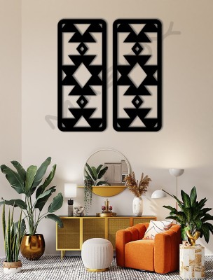 MAZOX Modern Tile Panels Wooden Wall Art Decorative Showpiece  -  40 cm(Wood, Black)