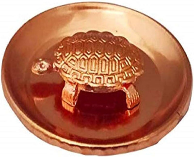 URMILA TRADERS Copper Polished Vastu Tortoise With Plate Best Gift For Career And Good Luck Decorative Showpiece  -  3 cm(Copper, Copper)