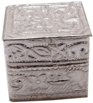 Astro D 999 silver Dibbi honey container for red book remedy square sindur box Decorative Showpiece  -  2 cm(Silver, Silver)