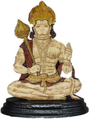 Bismaadh Hanuman ji Wooden Photo Frame Specially Use for Car-Dashboard Decorative Showpiece  -  8.5 cm(Wood, Brown)