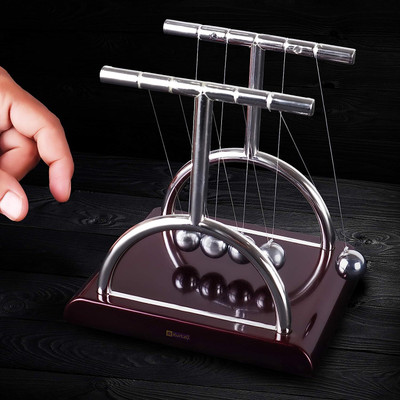 VOLTegIC Metal Perpetual Motion Toy & Swing Balance Decorative Showpiece  -  13.5 cm(Steel, Metal, Plastic, Black, Silver)