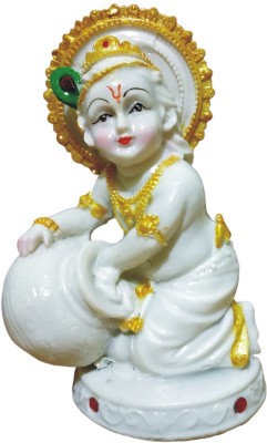 WINSOME COLLECTION Yashoda Mata Krishna Kanha Idol Murti Statue Gift Kanha Ji Makhan Chor Decorative Showpiece  -  16 cm(Resin, White)