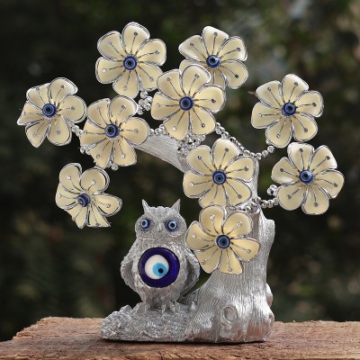 REIKI CRYSTAL PRODUCTS Evil Eye Tree for Home Office Decor Vastu Feng Shui For Good Luck And Prosperity Decorative Showpiece  -  24 cm(Polyresin, Black, Blue, White, Grey)