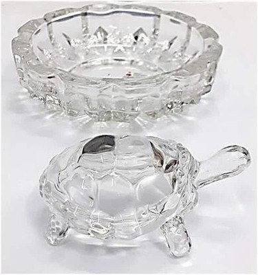 SBBCO Vastu Feng Shui Crystal Turtle Tortoise for Good Luck Decorative Showpiece  -  6 cm(Crystal, Clear)