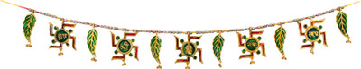 RUHVANA Swastik & Leaves Bandarban (Door Hanging Article) Decorative Showpiece  -  2.5 cm(Aluminium, Gold)