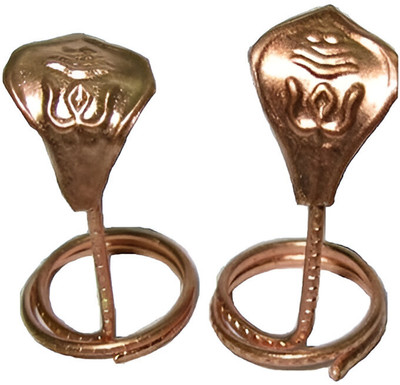 salvusappsolutions One Pair of Naag Nagin for Pooja in Copper Decorative Showpiece  -  5 cm(Copper, Brown)