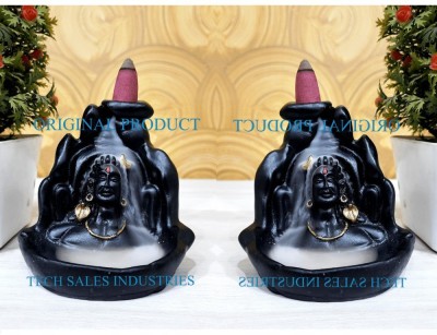 Omkarashilp ADIYOGI smoke fountain at home Backflow Decorative Showpiece With 10 Cones Decorative Showpiece  -  10 cm(Polyresin, Black)